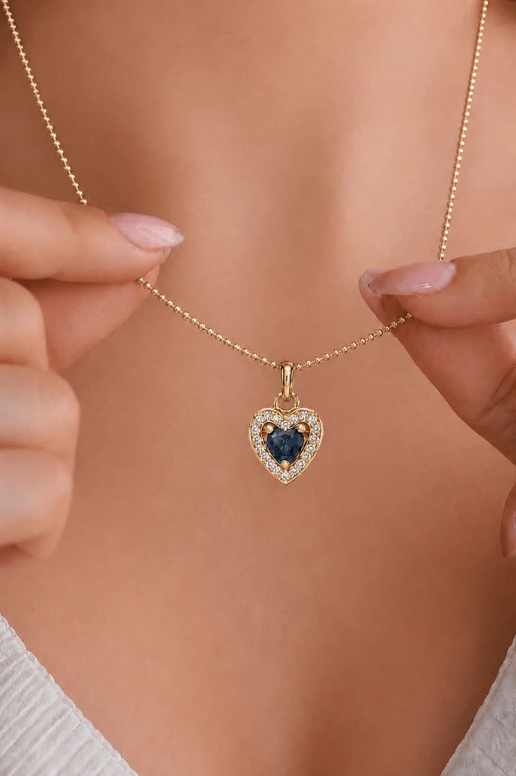 Collar Corazón Azul Real — imagen 1