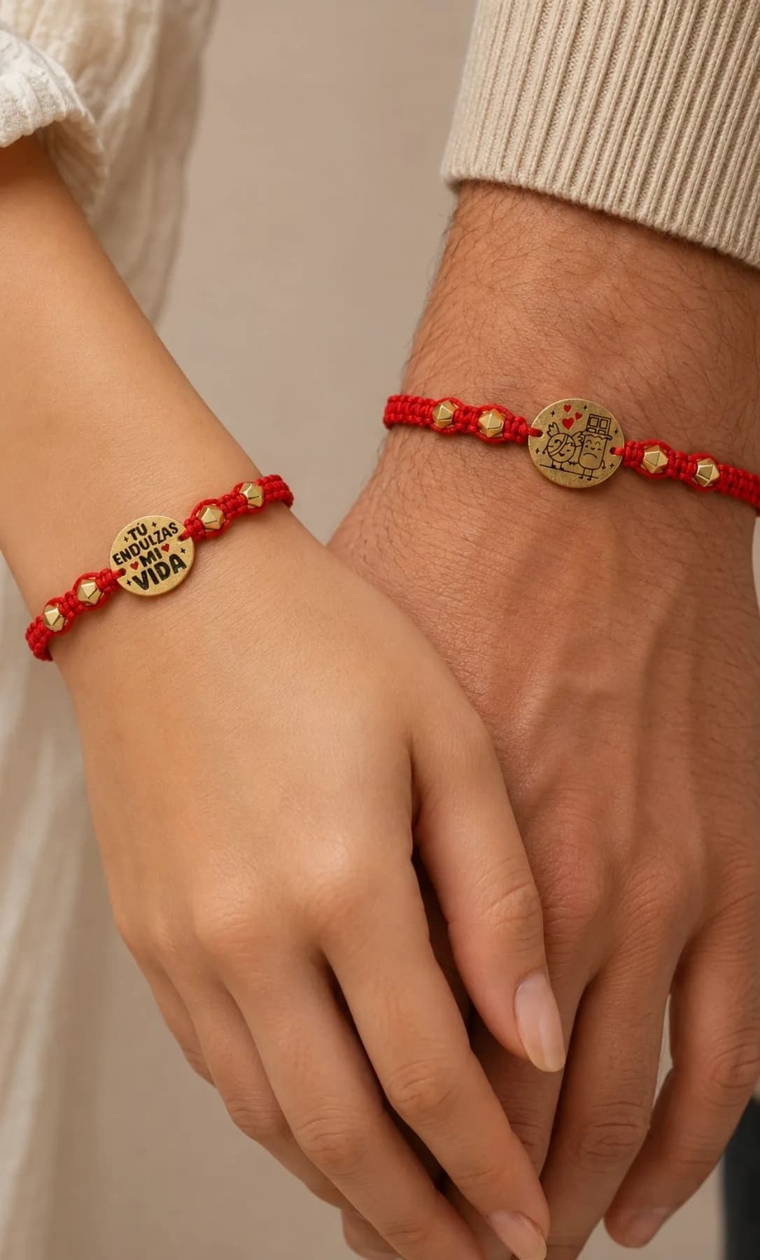 Pulseras Tejidas de Pareja “Dulce Coincidencia” — imagen 1