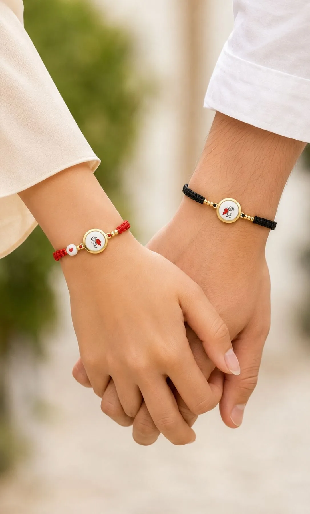 Pulseras Tejidas de Pareja "Amor que Nos Une" — imagen 1
