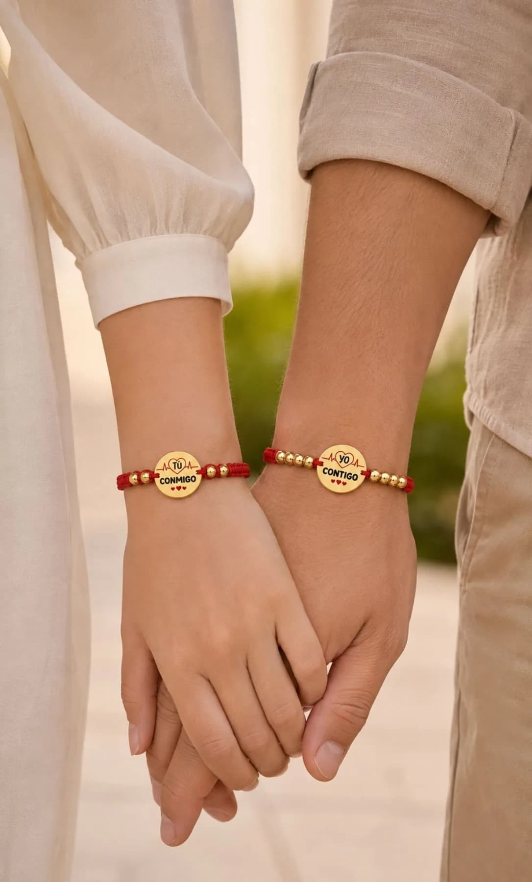 Pulseras Tejidas de Pareja “Yo Contigo” — imagen 1