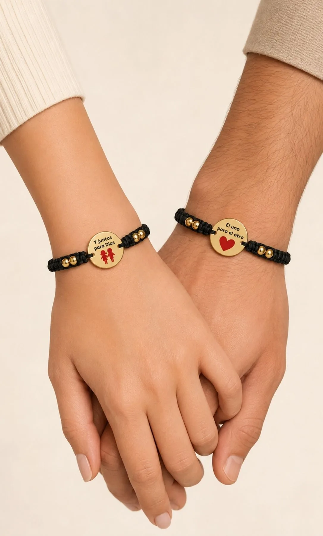 Pulseras Tejidas de Pareja “Juntos para Dios” — imagen 1