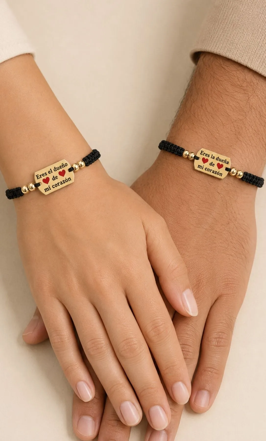 Pulseras Tejidas de Pareja “Mi Corazón es Tuyo” — imagen 1