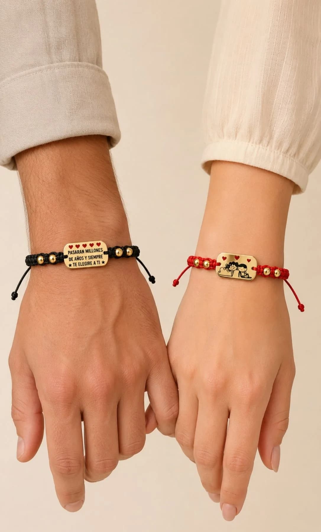 Pulseras Tejidas de Pareja “Siempre Te Elegiré” — imagen 1