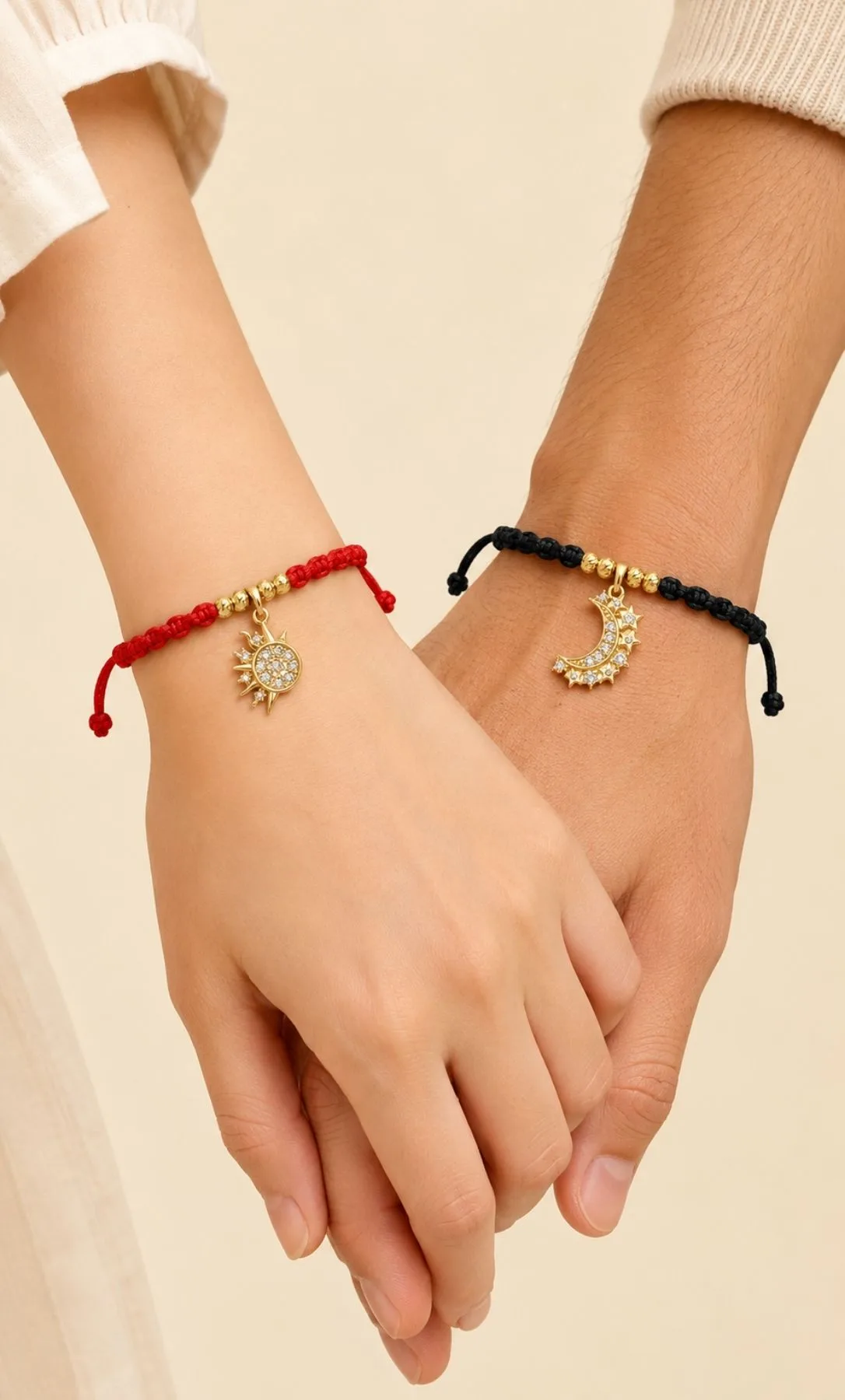Pulseras Tejidas de Pareja “Mi Sol y Mi Luna” — imagen 1