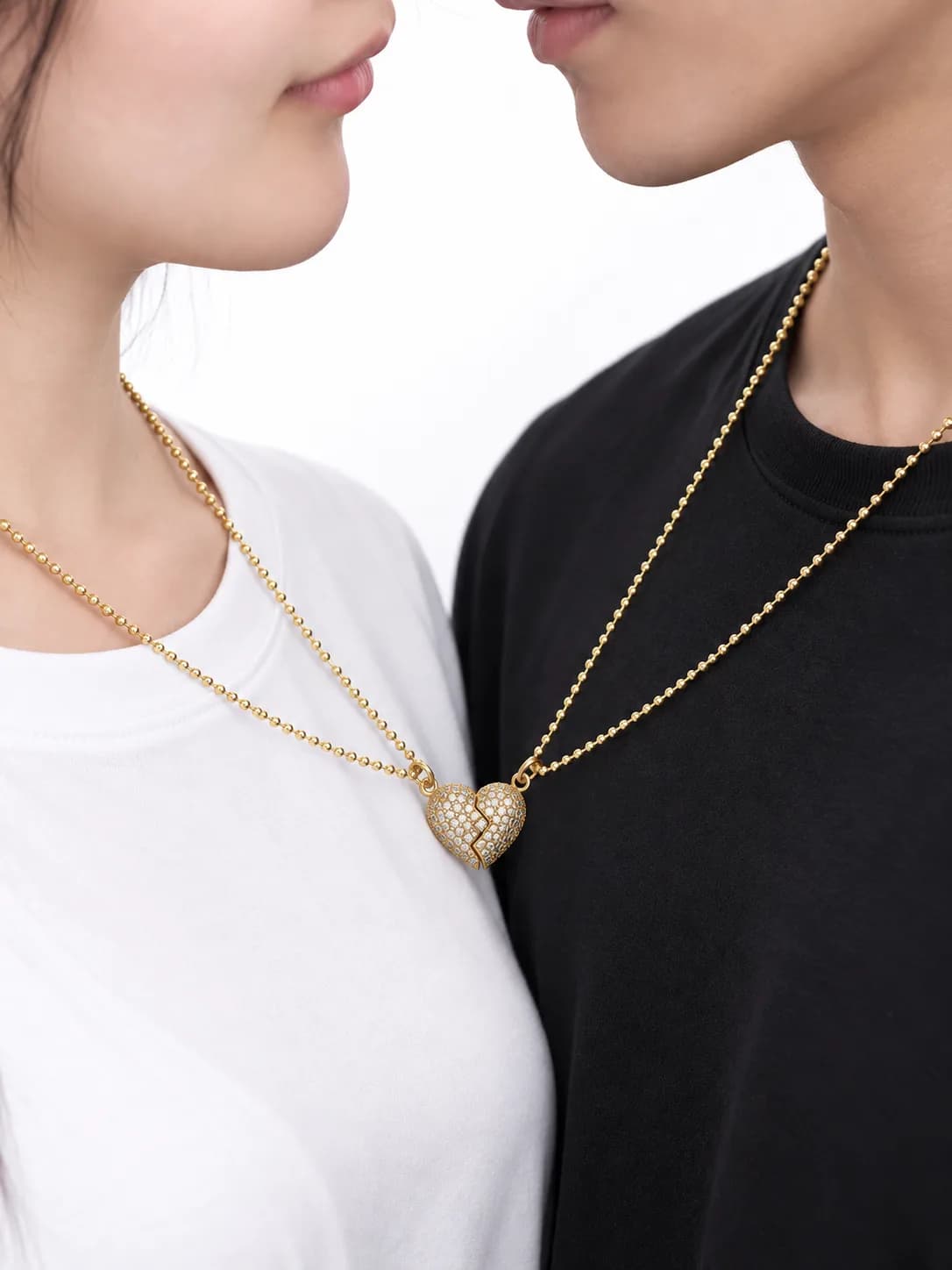 Collar de pareja Set "Corazón de Luz"