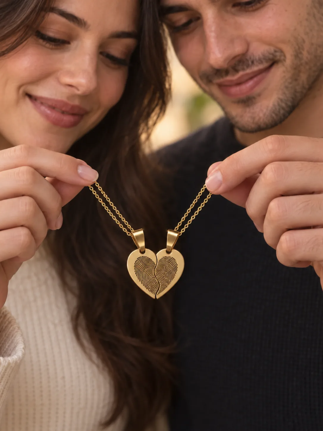 Set de Collares "Corazón Compartido" Personalizable (18mm) — imagen 1